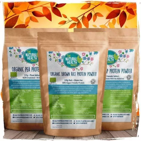 Vegan Protein Powder Combo - 125g Pea protein, 125g hemp protein and 100g brown rice protein