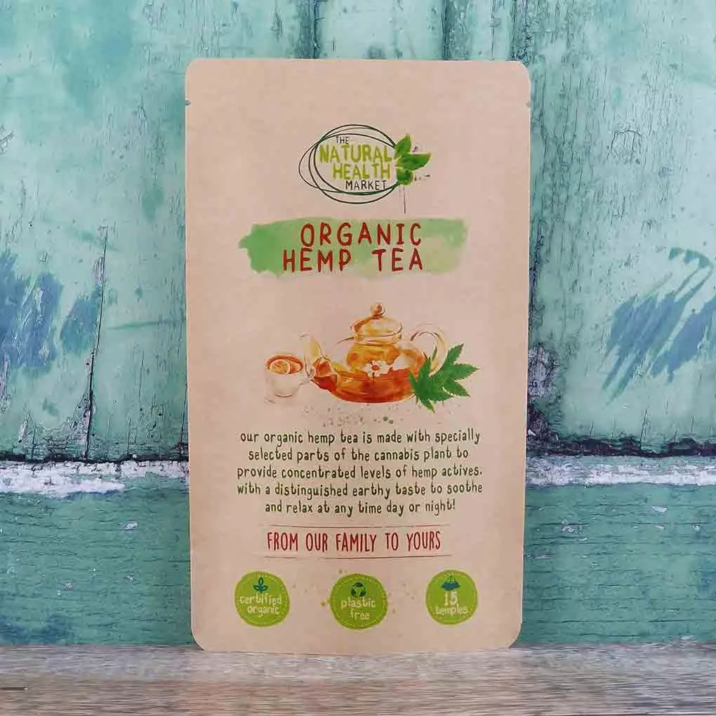 Organic Hemp Tea Bags by The Natural Health Market - 15 Tea Bag Pack