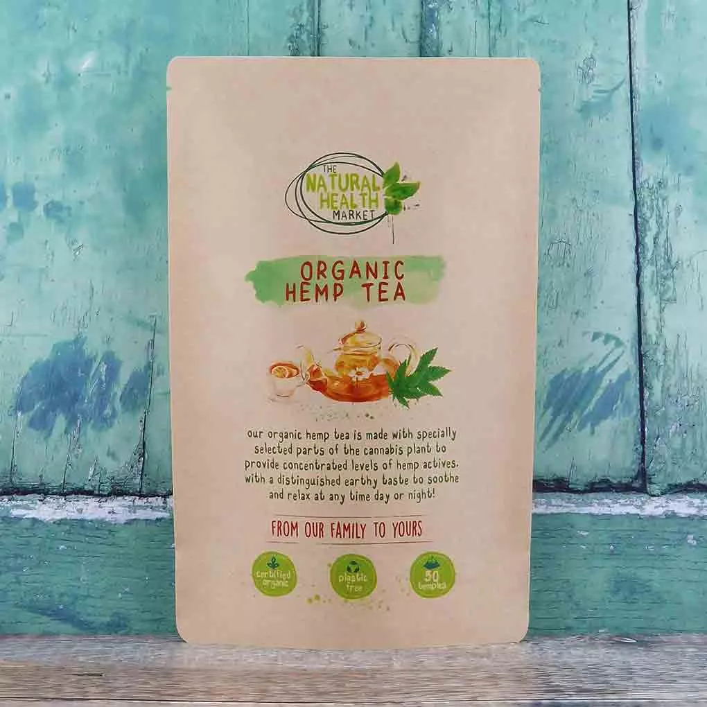 Organic Hemp Tea Bags by The Natural Health Market - 50 Tea Bag Pack
