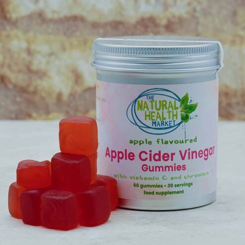 Apple Cider Vinegar Gummies - 500mg each with added vitamin C and Chromium.